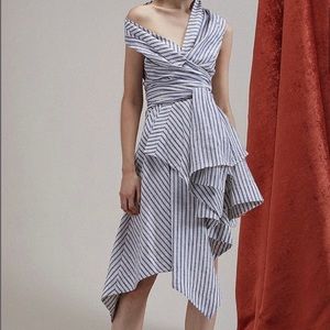 Acler blue and white striped Marlene dress from Anthropologie